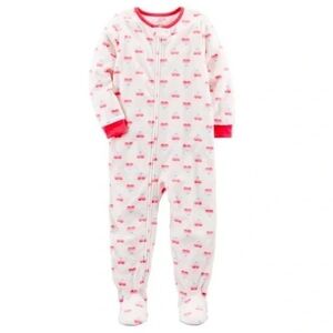 Carter’s Baby Girl heart Print Footed Sleeper Pajamas - Size 18 Months
